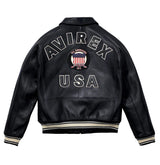 Avirex Icon Varsity Leather Jacket - Black