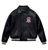 Avirex Icon Varsity Leather Jacket - Black