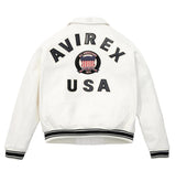 Avirex Icon Varsity Leather Jacket - White