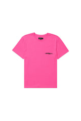 Purple Brand Men Circle Wordmark Neon Pink T-Shirt - JNPW
