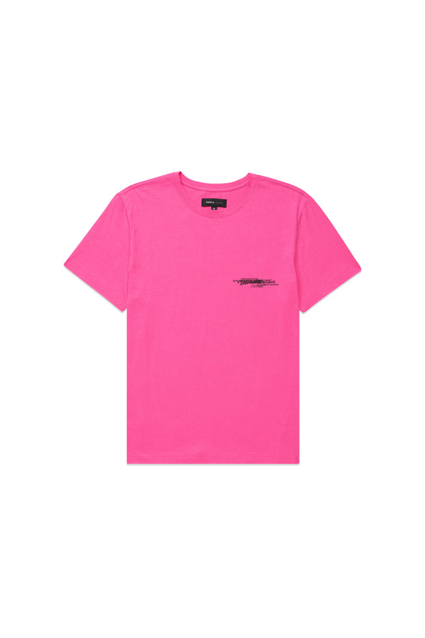 Purple Brand Men Circle Wordmark Neon Pink T-Shirt - JNPW