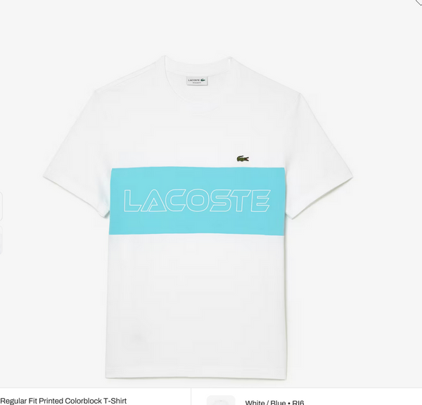 Lacoste Men's Regular Fit Printed Colorblock T-Shirt - TH1712 51
