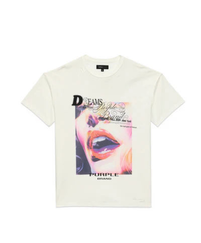Tシャツ・カットソー PURPLE BRAND Men Tops P117HFGT125 White PURPLE: T-shirt men Brand - Yellow | Purple t-shirt