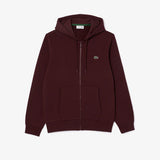 Lacoste Men's Fleece Zip-Up Hoodie & Tapered Fit Sweatpants Set - Bordeaux Dark BZD