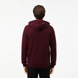 Lacoste Men's Fleece Zip-Up Hoodie & Tapered Fit Sweatpants Set - Bordeaux Dark BZD