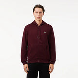 Lacoste Men's Fleece Zip-Up Hoodie & Tapered Fit Sweatpants Set - Bordeaux Dark BZD