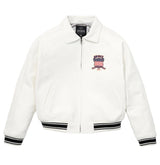 Avirex Icon Varsity Leather Jacket - White