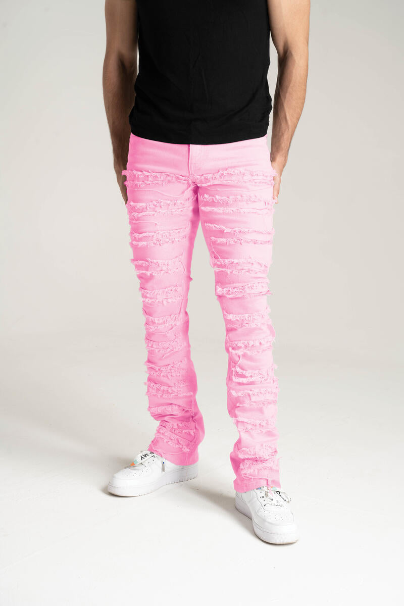 Stacked Jeans Men Stacked Sweats Men Pink Sweat Outfits Joggers