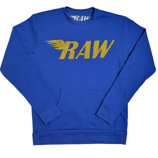 Royal Blue Raw Blink Crewneck For Men - RC-BLING RAW - Action Wear