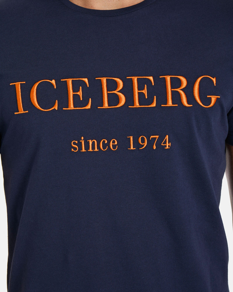 Iceberg Men's Heritage Logo T-shirt Navy/Orange