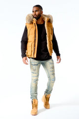 Jordan Craig Men's YUKON FUR LINED PUFFER VEST - Wheat