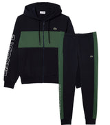 Lacoste Men's Colorblock Zip-Up Hoodie & Sweatpants Set - Navy Blue Green MI7
