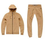 Jordan Craig Uptown Zip Up Hoodie & Jogger Sweatpants Set - Mocha