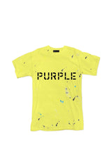 Purple Brand Men JERSEY YELLOW STENCIL LOGO W/PAINT S/S P104-JYSP222