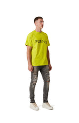 Purple Brand Men JERSEY YELLOW STENCIL LOGO W/PAINT S/S P104-JYSP222