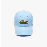 Men's Lacoste Contrast Strap And Oversized Crocodile Cotton Cap Baby Blue - BLVD