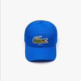 Men's Lacoste Contrast Strap And Oversized Crocodile Cotton Cap Royal Blue Hjm - BLVD