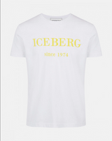 Iceberg Men's Heritage Logo Grey T-shirt White Yellow