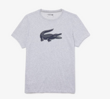 Men's Lacoste SPORT 3D Print Crocodile Breathable Jersey T-shirt Grey/Blue