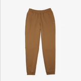 Lacoste Men’s Kangaroo Pocket Color-Block Sweatshirt Hoodie & Tapered Fit Fleece Trackpants Set Z0W Brown