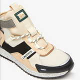 Men's Lacoste Run Breaker Leather Color-Pop Outdoor Shoes Black & Off White
