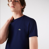 Men’s Lacoste Crewneck Pima Cotton Jersey T-shirt - Navy Blue 166