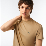Men’s Lacoste Crewneck Pima Cotton Jersey T-shirt - Beige CB8