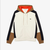 Lacoste Men's Colorblock Zip-Up Hoodie & Jogger Set - White Brown Navy RI2