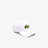 Men's Lacoste Contrast Strap And Oversized Crocodile Cotton Cap White - BLVD