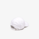 Men's Lacoste Contrast Strap And Oversized Crocodile Cotton Cap White - BLVD