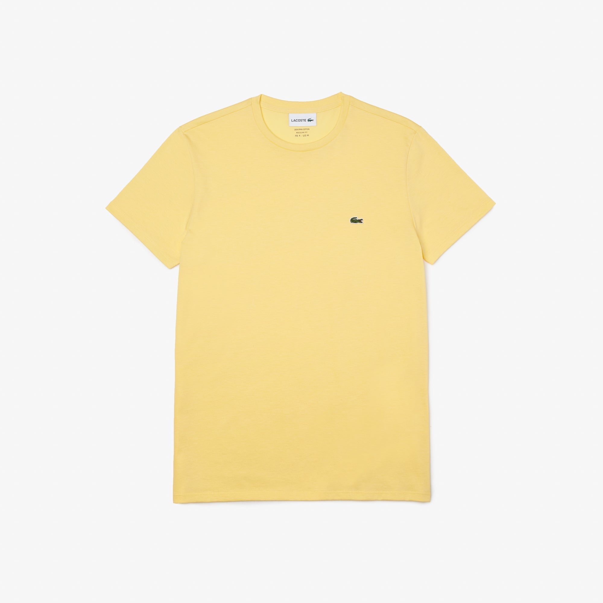Men's Lacoste Crewneck Pima Cotton Jersey T-shirt Yellow 6xp