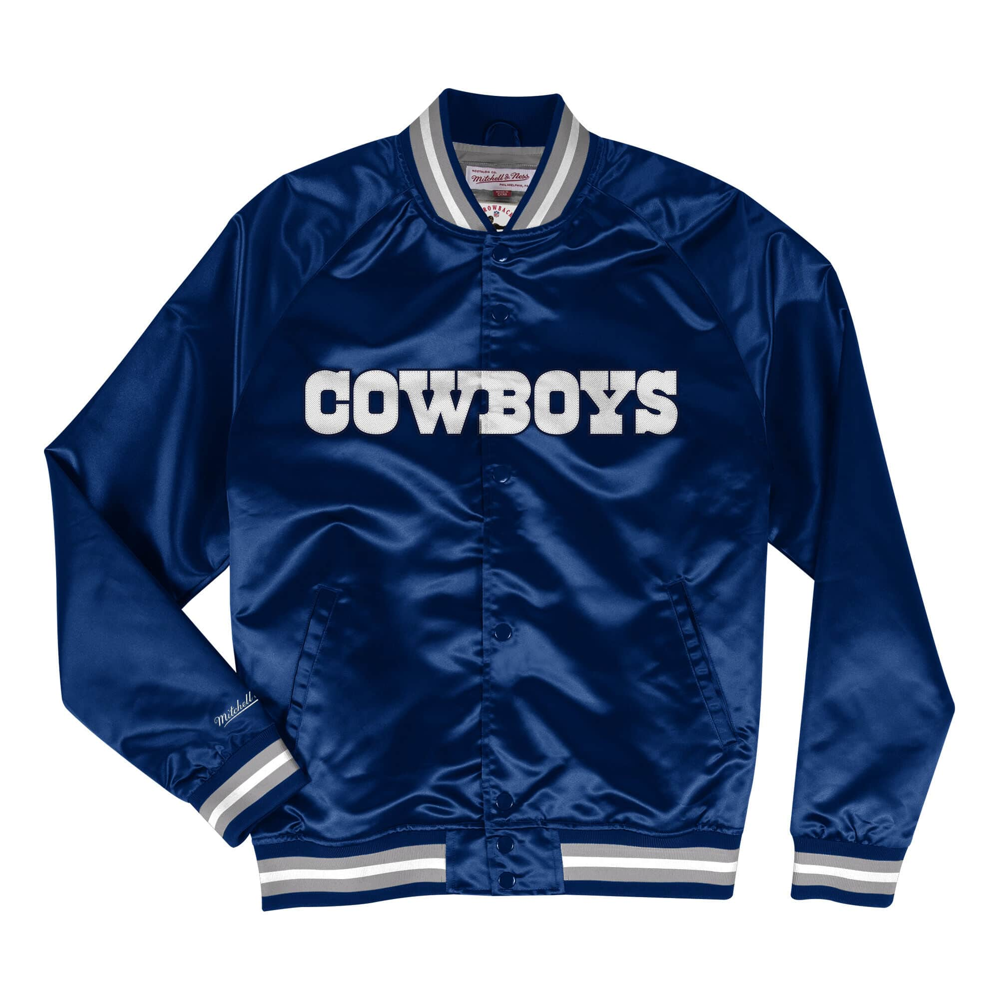 White The Line Up Dallas Cowboys Satin Jacket