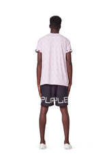 Purple Brand Men Textured Jersey Ss Tee - Monogram Lavender Frost