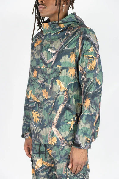 Rebel Minds - Camo Nylon Anorak & Stacked Cargo Pants Set - Wood Camo