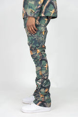 Rebel Minds - Camo Nylon Anorak & Stacked Cargo Pants Set - Wood Camo