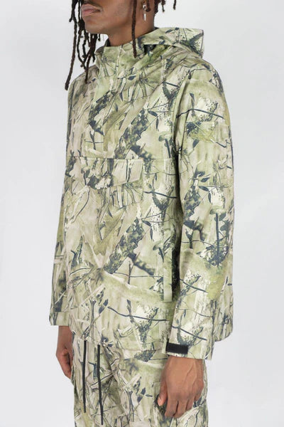 Rebel Minds - Camo Nylon Anorak & Stacked Cargo Pants Set - Sage Camo