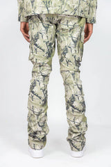 Rebel Minds - Camo Nylon Anorak & Stacked Cargo Pants Set - Sage Camo