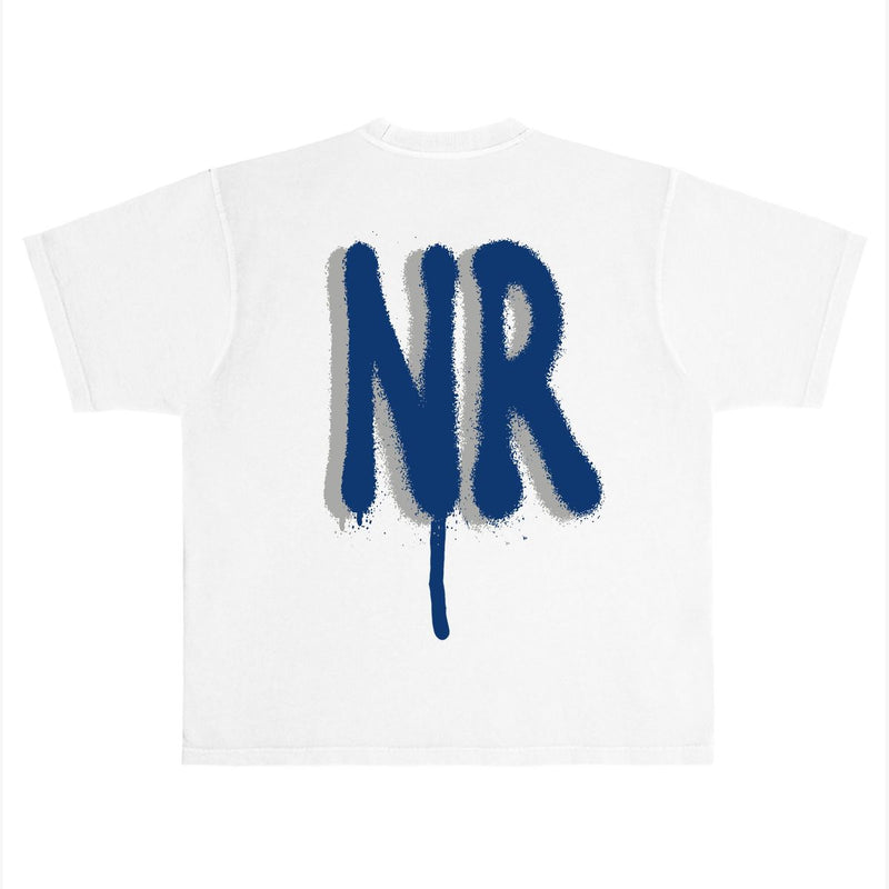 November Reine "All We Need Is Love" Luxury Heavyweight Tee White / Blue