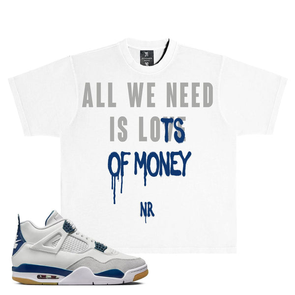 November Reine "All We Need Is Love" Luxury Heavyweight Tee White / Blue