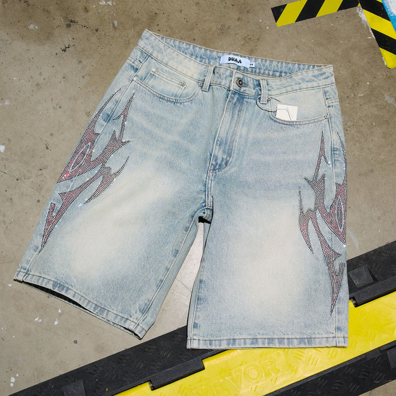 Men's Duaa Accomplished Tribal Stone Denim Shorts