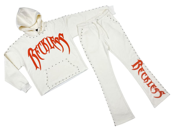 Men's Focus RECKLESS STUD Sweat Suit - Ivory