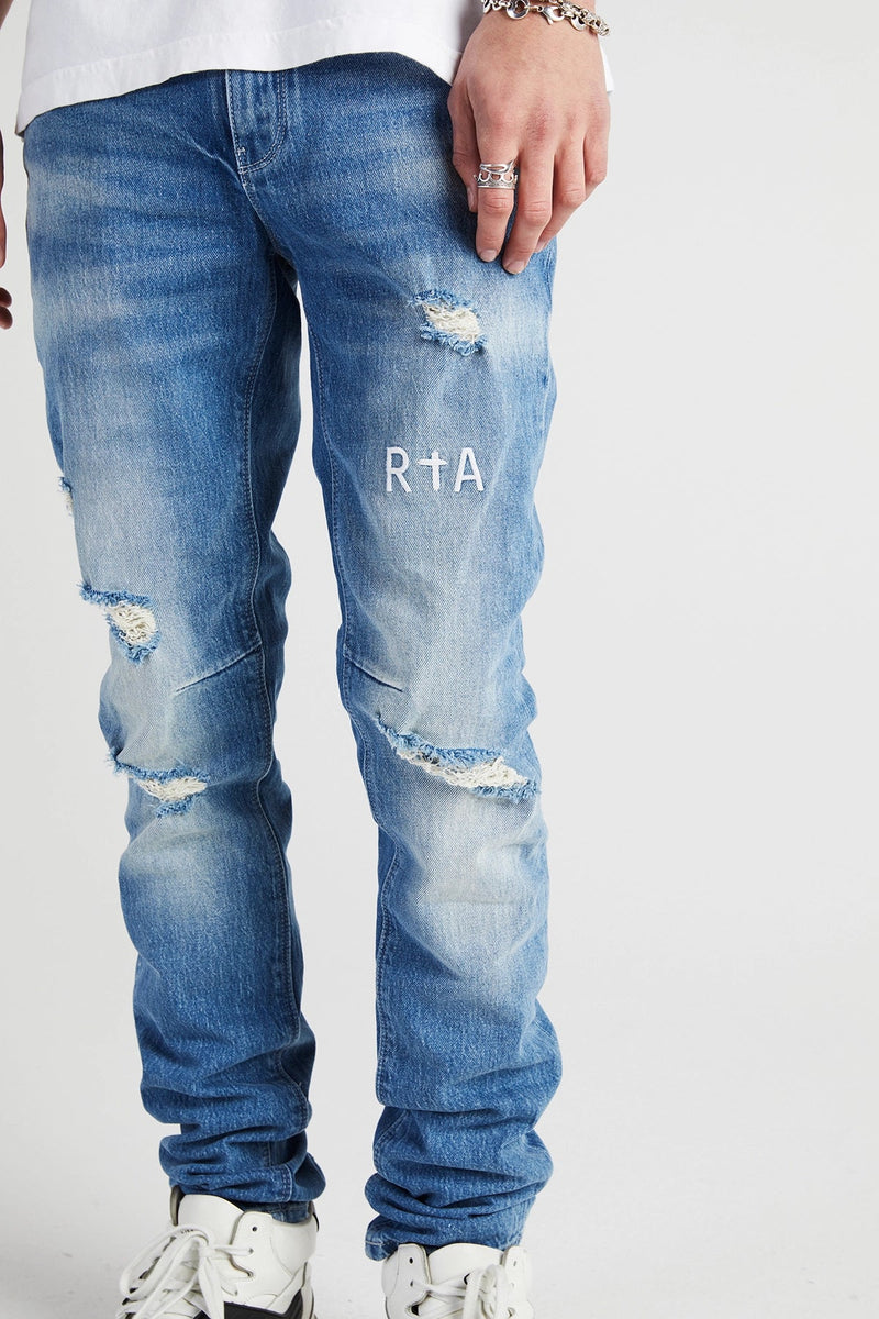 RTA CLAYTON SKINNY JEAN | RIPPED MEDIUM BLUE