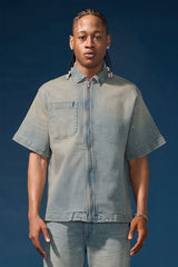 Jordan Craig Radiant Denim Zip Up Shirt