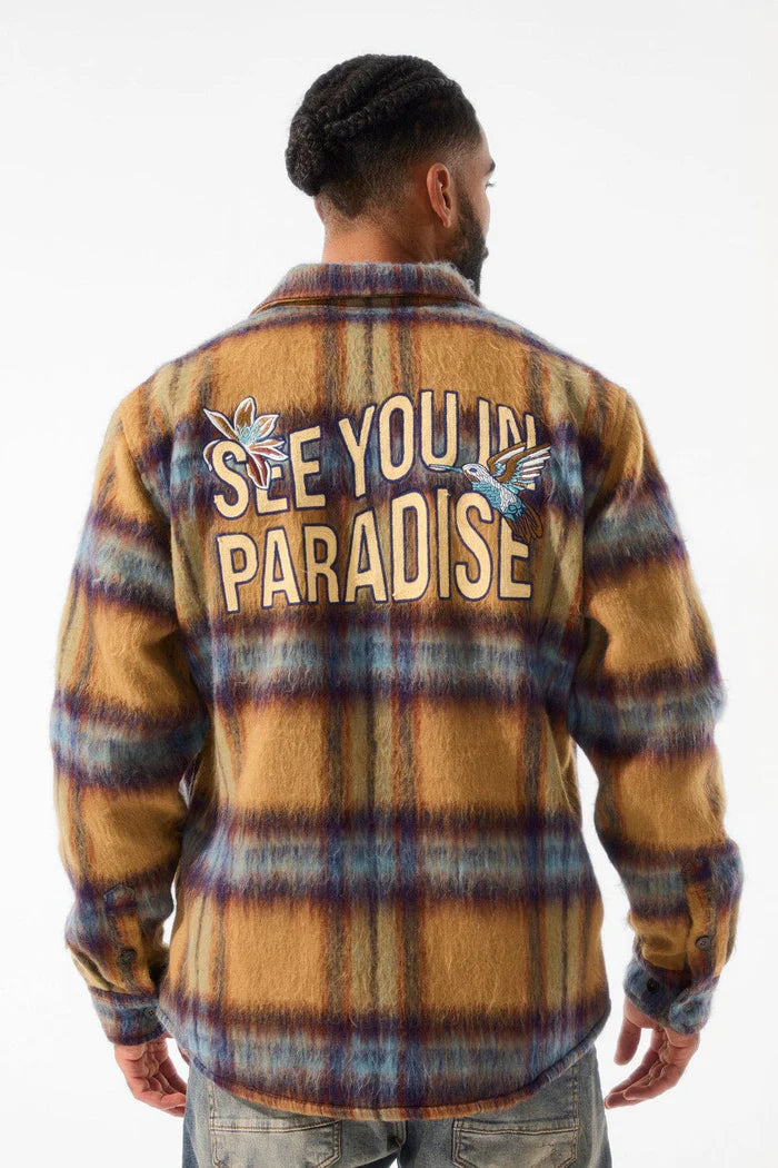 Jordan Craig See You In Paradise Flannel Shacket (Wheat)