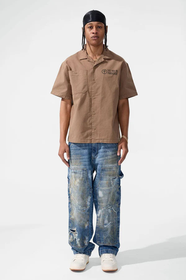 【JORDAN CRAIG】★シャツ★ SYIP Vintage S/S Work Shirt Jordan Craig SYIP Vintage S/S Work Shirt - Khaki – Action Wear