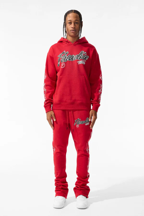 Jordan Craig Paradise Tour Hoodie and Stacked Pants Set - Red