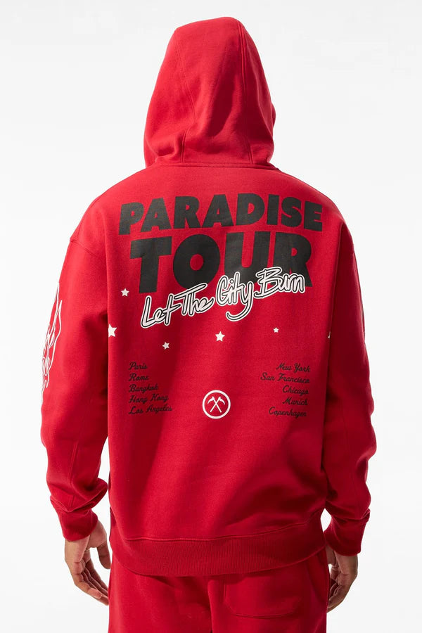 Jordan Craig Paradise Tour Hoodie and Stacked Pants Set - Red