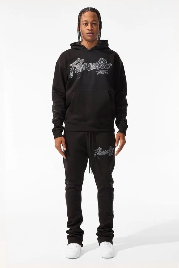 Jordan Craig Paradise Tour Hoodie and Stacked Pants Set - Black