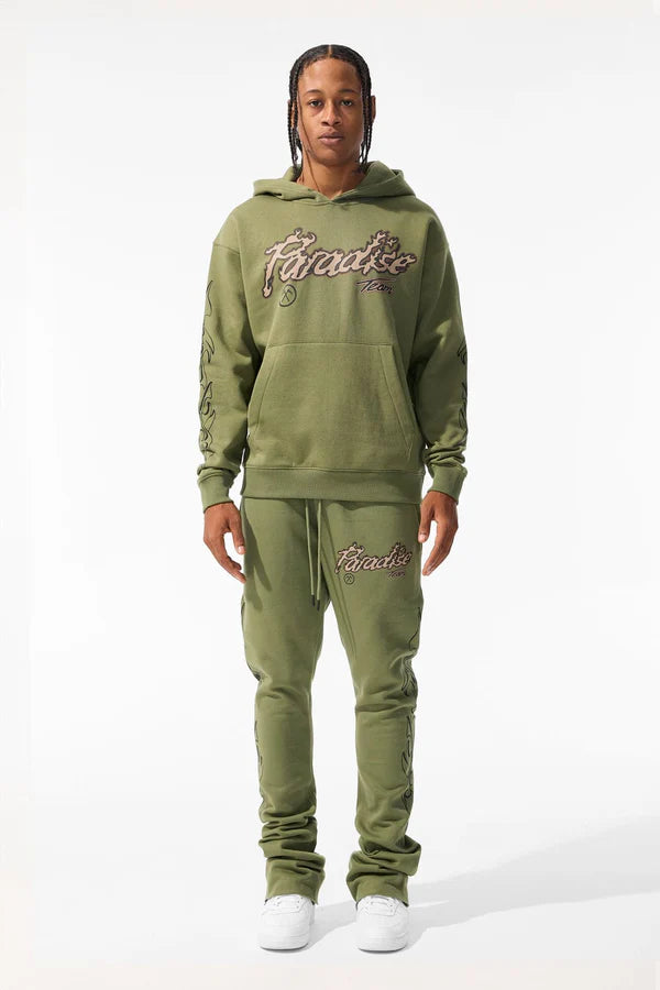 Jordan Craig Paradise Tour Hoodie and Stacked Pants Set - Green