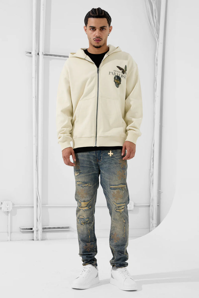 Jordan Craig Butterfly Effect Zip Up Hoodie (Cream)